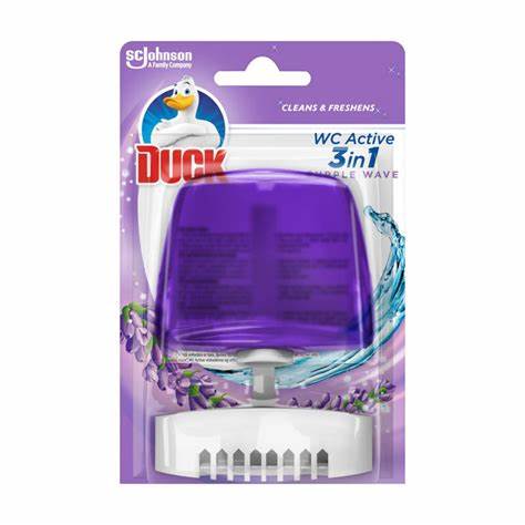 Duck Liquid 3-In-1 Toilet Rim Block Purple Wave 55ml Duck Liquid 3-In-1 Toilet Rim Block Purple Wave 55ml